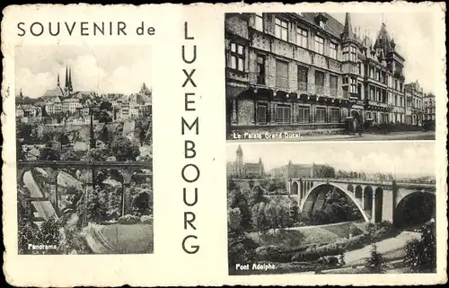 Ak Luxemburg, Le Palais Grand Ducal, Pont Adolphe, Panorama