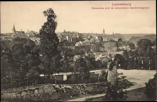 Ak Luxemburg Luxembourg, Panorama pris du laboratoire bacteriologique