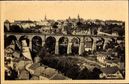 Ak Luxemburg Luxembourg, Panorama, Viaduc
