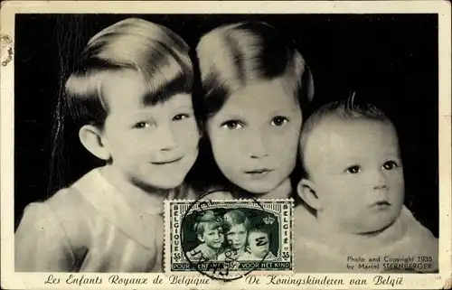 Ak Enfants Royaux de Belgique, Baudouin, Joséphine-Charlotte, Albert