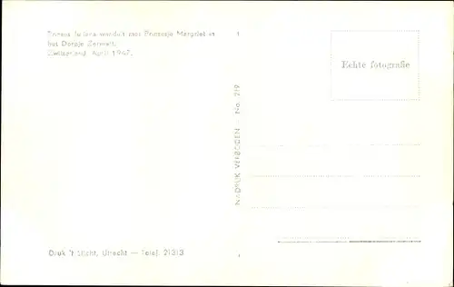 Ak Juliana mit Prinzessin Margriet, Skiurlaub in Zermatt, April 1947