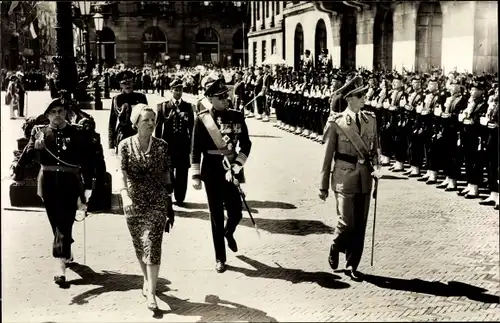 Ak König Baudouin von Belgien, Juliana der Niederlande, Amsterdam 1959