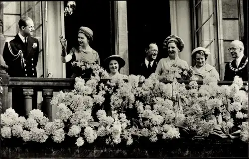 Ak Rotterdam Südholland, Königin Elizabeth von Großbritannien, Juliana der Niederlande, 1958