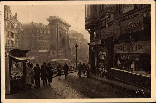 Ak Paris II. Arrondissement Bourse, La Porte Saint Denis, La Rue de la Lune