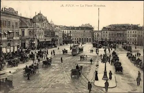 Ak Nice Nizza Alpes Maritimes, La Place Masséna