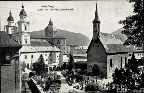 Ak Salzburg, Blick auf den Ort von der Maximus Kapelle