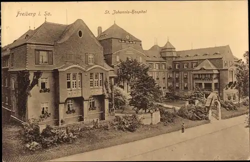 Ak Freiberg in Sachsen, St. Johannis Hospital, Krankenhaus