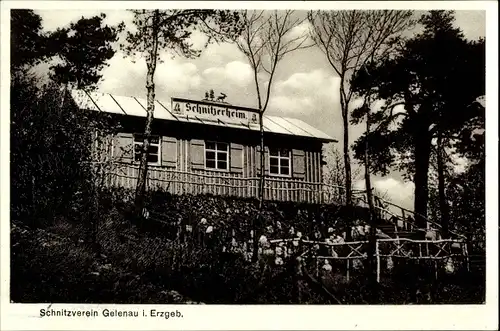 Ak Gelenau im Erzgebirge, Schnitzverein, Schnitzerheim