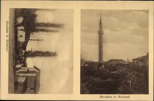 Ak Mrzenzi Mazedonien, Teilansichten der Moschee, Minarett