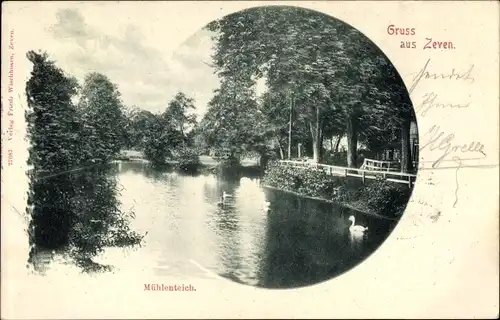 Ak Zeven in Niedersachsen, Partie am Mühlenteich