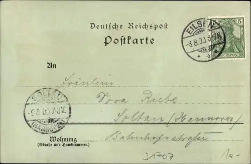 Mondschein Litho Bad Eilsen im Kreis Schaumburg, Schlammbad, Aussichtsturm