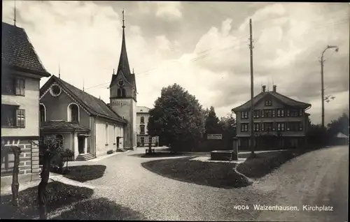 Ak Walzenhausen Kt. Appenzell Ausserrhoden Schweiz, Kirchplatz