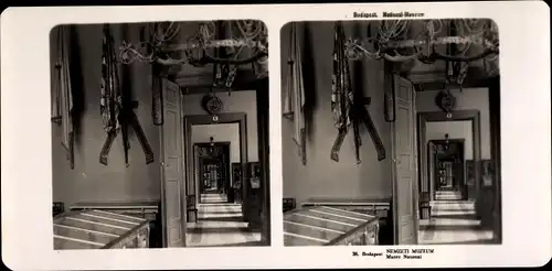 Stereo Foto Budapest Ungarn, 1906, Nationalmuseum
