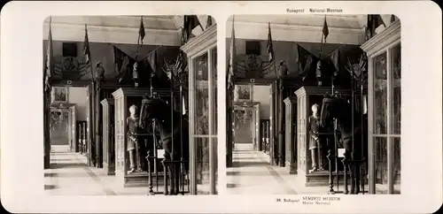 Stereo Foto Budapest Ungarn, 1906, Nationalmuseum