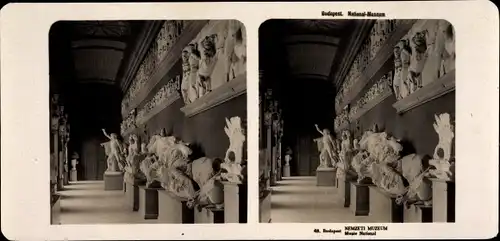 Stereo Foto Budapest Ungarn, 1906, Nationalmuseum