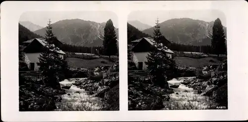 Stereo Foto Villabassa Niederdorf im Pustertal Südtirol, Gebirgsbach, 1815