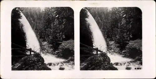 Stereo Foto Prags Braies Südtirol, Wasserfall, 1812