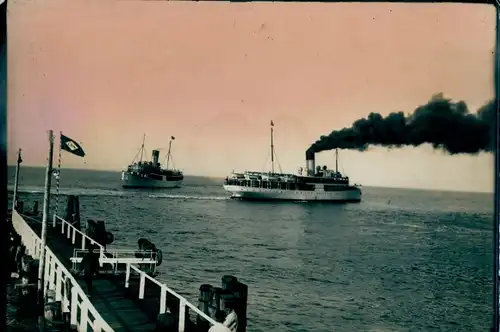 Ak Ostseebad Sellin auf Rügen, Dampfer Odin Stettin, Landungsbrücke, Reederei Braeunlich