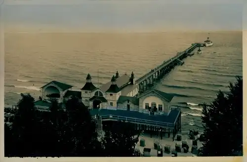 Foto Ak Ostseebad Sellin auf Rügen, Seebrücke, Vogelschau