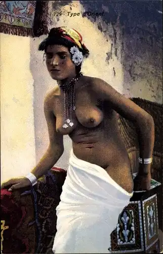 Ak Types d'Orient, nackte Frau, Busen, Maghreb