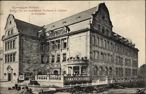 Ak Karlsruhe in Baden Württemberg, Gymnasium Durlach