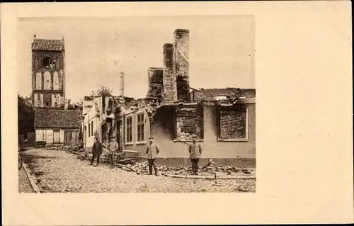 Ak Schelesnodoroschny Kaliningrad Gerdauen Ostpreußen, Kirche, Kriegszerstörungen, I. WK