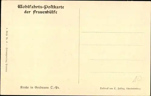 Ak Schelesnodoroschny Kaliningrad Gerdauen Ostpreußen, Kirche, Kriegszerstörungen, I. WK