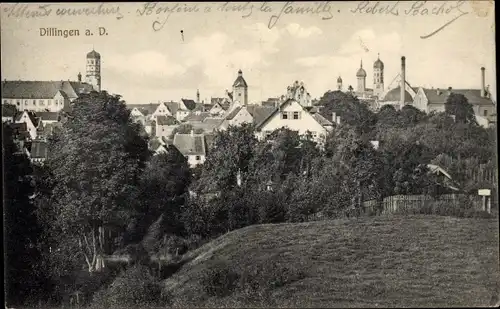 Ak Dillingen an der Donau in Nordschwaben, Teilansicht von Stadt