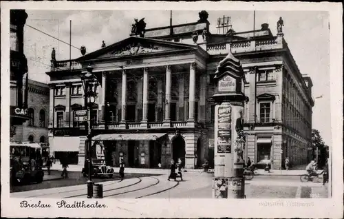 Ak Wrocław Breslau Schlesien, Stadttheater