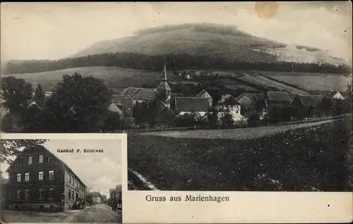 Ak Marienhagen Duingen in Niedersachsen, Gasthof, Blick auf den Ort