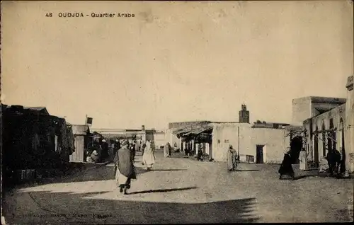 Ak Oudjda Oujda Marokko, Quartier Arabe, Vue d'une Rue