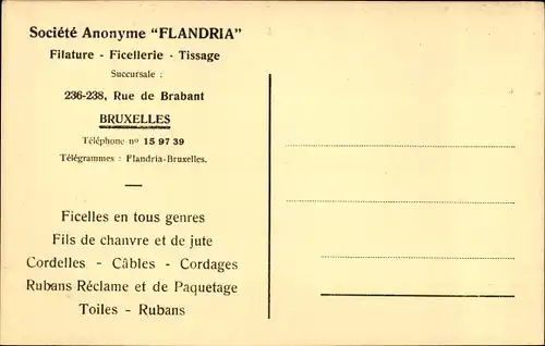 Ak Bruxelles Brüssel, Direction et personnel employe, Societe Anonyme Flandria, Gruppenfoto