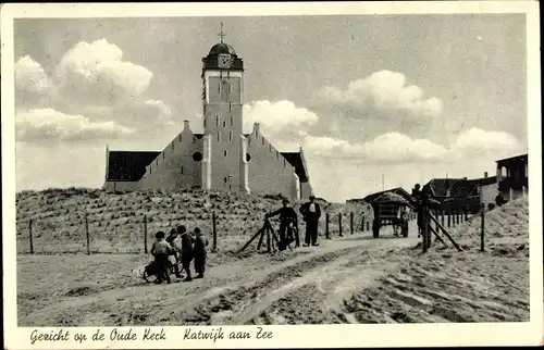 Ak Katwijk aan Zee Südholland Niederlande, Gezicht op de Oude Kerk