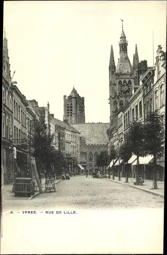 Ak Ypres Ypern Flandern, Rue de Lille