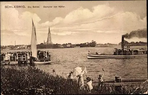 Ak Schleswig an der Schlei, Die Schlei, Dampfer von Köller