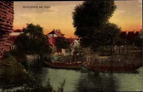 Ak Schleswig an der Schlei, Partie am Holm