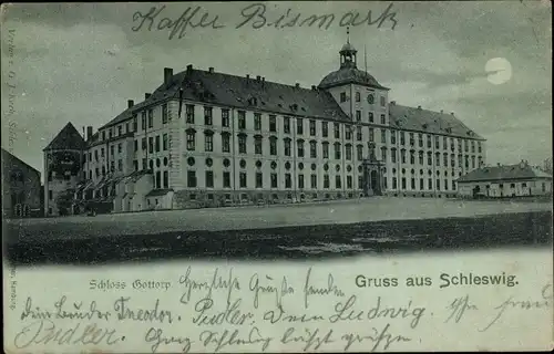 Mondschein Ak Schleswig, Schloss Gottorp