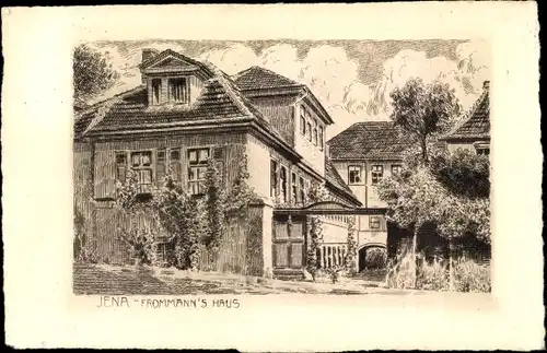 Künstler Ak Jena in Thüringen, Frommann's Haus, Außenansicht