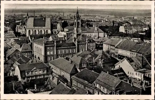 Ak Kamenz Sachsen, Stadtpanorama, Glockenturm, Häuser, Dächer