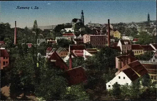 Ak Kamenz Sachsen, Panorama, Kirchturm