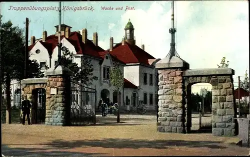 Ak Königsbrück in der Oberlausitz, Truppenübungsplatz, Wache und Post