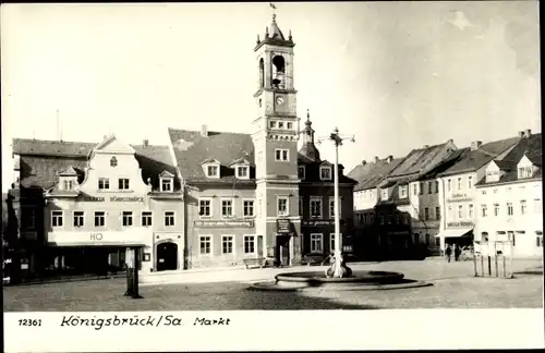 Ak Königsbrück in der Oberlausitz, Marktplatz, Rathaus