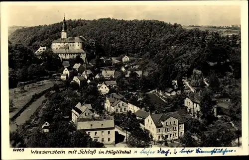 Ak Weesenstein Müglitztal in Sachsen, Schloss, Vogelschau