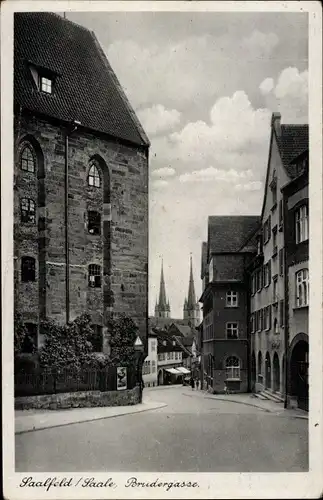 Ak Saalfeld an der Saale Thüringen, Brudergasse