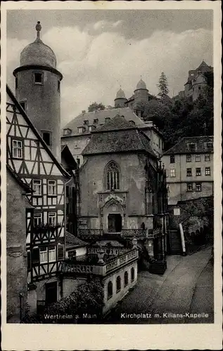 Ak Wertheim am Main, Kirchplatz mit Kilianskapelle