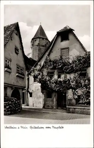 Ak Wertheim am Main, Spitzeturm vom Neuplatz