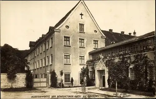 Ak Beuron an der Donau Württemberg, Klosterpforte der Benedictiner Abtei