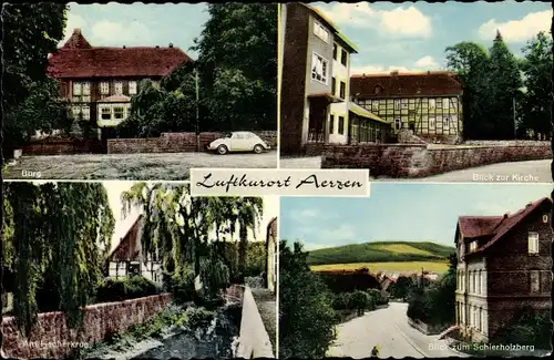 Ak Aerzen im Weserbergland, Burg, Kirche, Am Fischerkrug, Schierholzberg