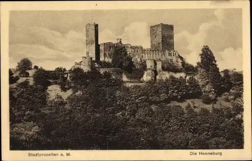 Ak Stadtprozelten am Main Unterfranken, Die Henneburg
