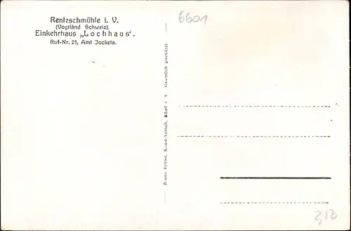 Ak Rentzschmühle Pöhl Vogtland, Einkehrhaus Lochhaus, Blick auf die Ortschaft